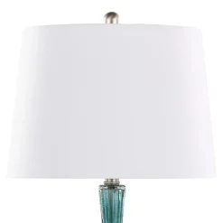 Kirklands Home Table Lamps|Sapphire Crackle Glass Table Lamps, Set of 2 White