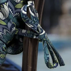 Kirklands Home Outdoor Cushions & Pillows|Sapphire Damask Luxe Outdoor Dining Chair Cushion Blue