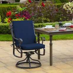Kirklands Home Outdoor Cushions & Pillows|Sapphire Leala Luxe Outdoor Dining Chair Cushion Blue