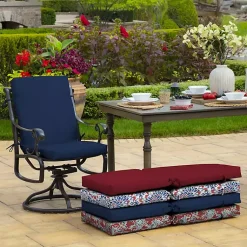 Kirklands Home Outdoor Cushions & Pillows|Sapphire Leala Luxe Outdoor Dining Chair Cushion Blue