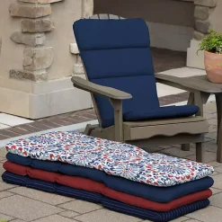 Kirklands Home Outdoor Cushions & Pillows|Sapphire Leala Texture Outdoor Adirondack Cushion Blue