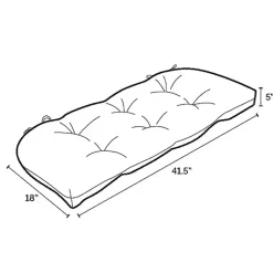 Kirklands Home Outdoor Cushions & Pillows|Sapphire Leala Texture Wicker Settee Cushion Blue
