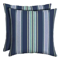 Kirklands Home Outdoor Cushions & Pillows|Sapphire Stripe Outdoor Pillows, Set of 2