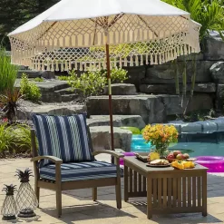 Kirklands Home Outdoor Cushions & Pillows|Sapphire Stripe 2-pc. Outdoor Deep Seat Cushion Blue