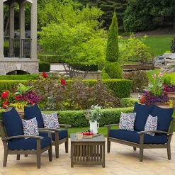 Kirklands Home Outdoor Cushions & Pillows|Sapphire Texture Outdoor Deep Seat Cushions Blue