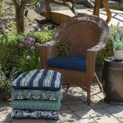 Kirklands Home Outdoor Cushions & Pillows|Sapphire Texture 2-pc. Outdoor Wicker Cushion Set Blue