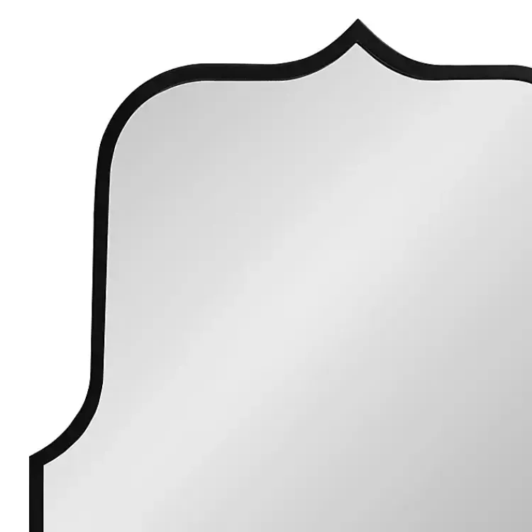Kirklands Home Decorative Mirrors|Satin Arched Scallop Wall Mirror Black