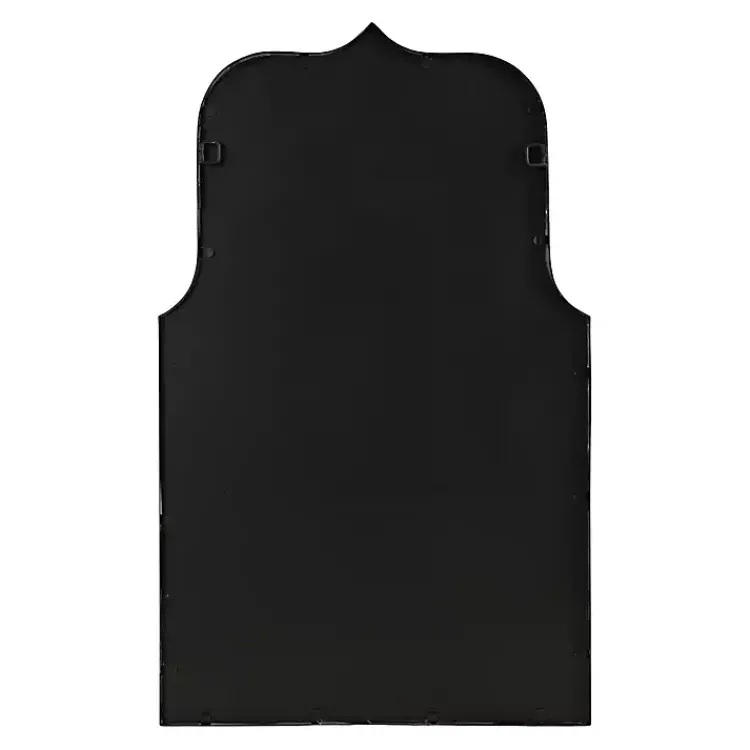 Kirklands Home Decorative Mirrors|Satin Arched Scallop Wall Mirror Black
