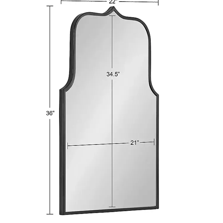 Kirklands Home Decorative Mirrors|Satin Arched Scallop Wall Mirror Black