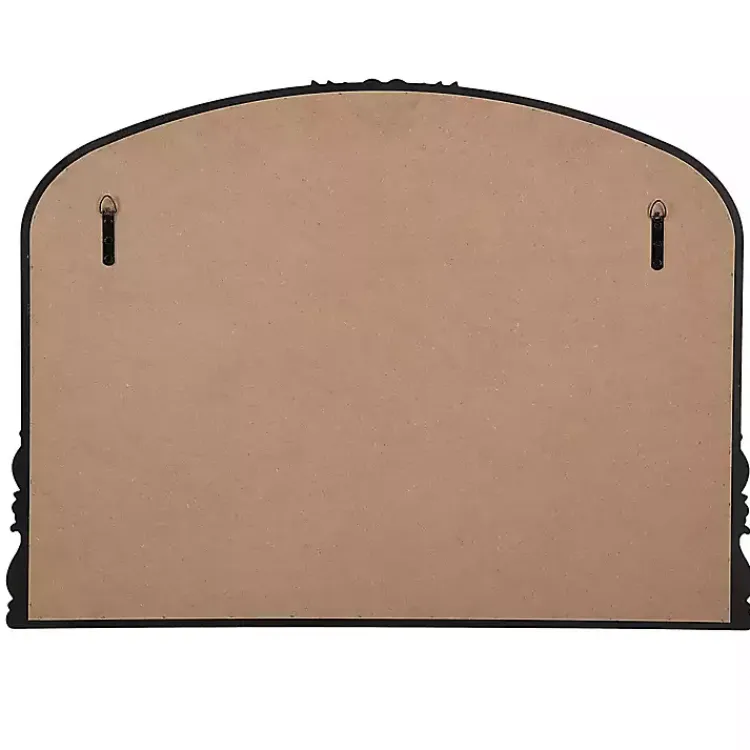 Kirklands Home Decorative Mirrors|Satin Baroque Arched Wall Mirror Black