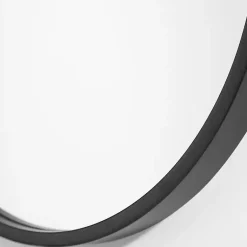 Kirklands Home Decorative Mirrors|Satin Iron Oval Framed Wall Mirror Black