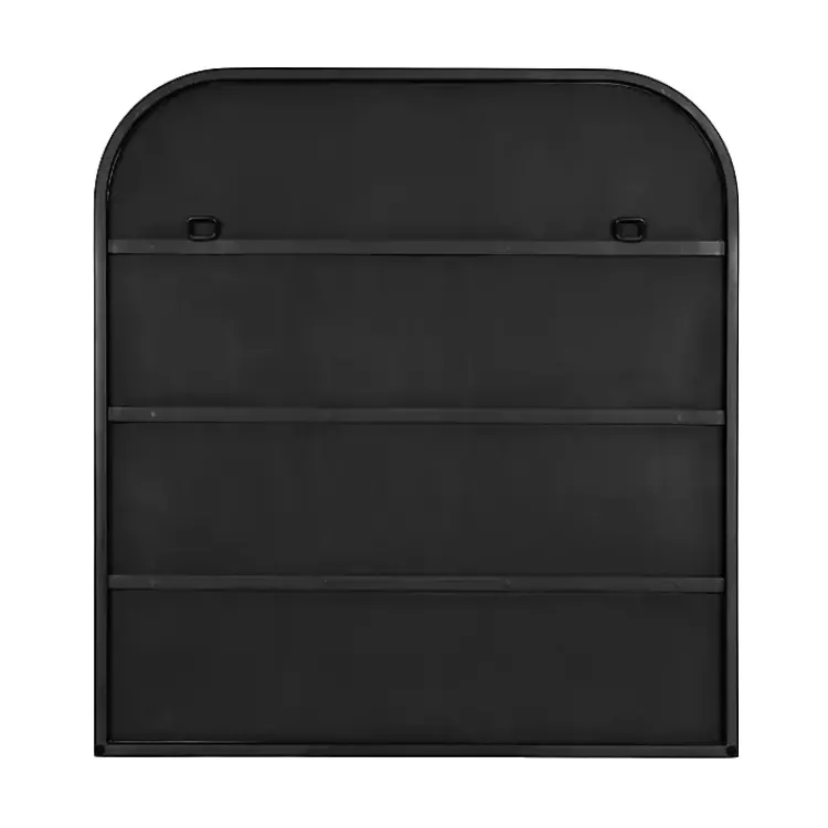 Kirklands Home Decorative Mirrors|Satin Wide Arch Wall Mirror Black