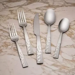 Kirklands Home Flatware & Cutlery|Satin Sand Blossom 20-pc. Flatware Set Silver