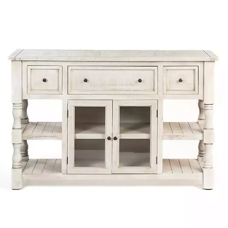 Kirklands Home Cabinets & Sideboards|Savannah Cream Distressed Cabinet Ivory