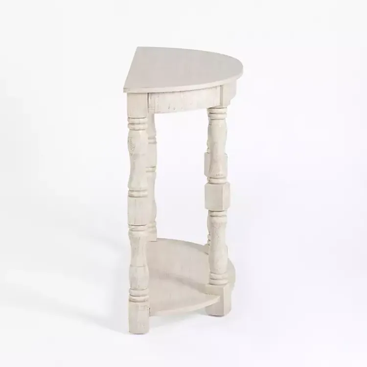 Kirklands Home Console Tables|Savannah Cream Distressed Half Moon Console Table White