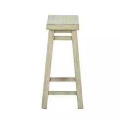 Kirklands Home Bar Stools & Counter Height Stools|Sawgrass Wooden Saddle Seat Counter Stool White