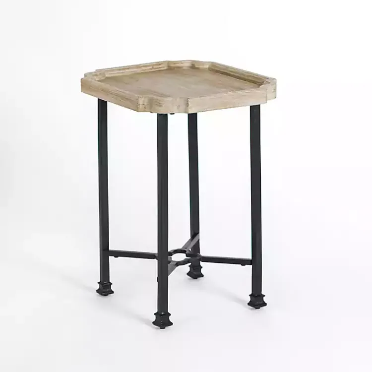 Kirklands Home Accent & End Tables|Scalloped Wood and Metal Accent Table