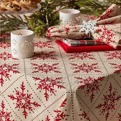 Sale Scandinavian Snowflake Tablecloth, 60x84 in. Christmas Dining & Entertaining