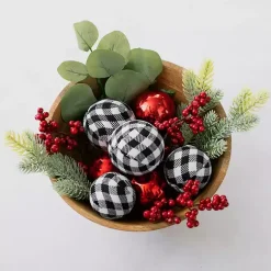 New Scarlett Checked Berry Decorative Christmas Filler Bowl Filler