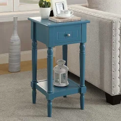 Kirklands Home Accent & End Tables|Sea French Country Square Accent Table Blue