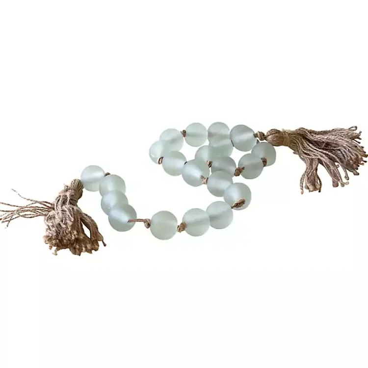 Best Sea Glass Beaded Garland with Tassels Decorative Accents