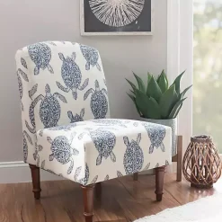 Kirklands Home Accent Chairs|Sea Turtle Print Accent Chair