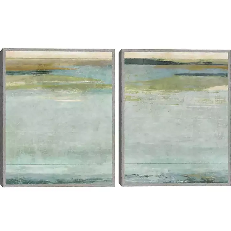 Kirklands Home Canvas Art|Seafoam Framed Canvas Art Prints, Set of 2 Blue