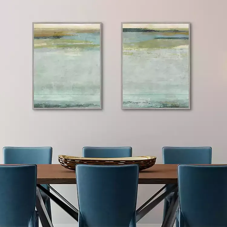 Kirklands Home Canvas Art|Seafoam Framed Canvas Art Prints, Set of 2 Blue