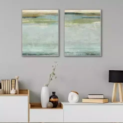 Kirklands Home Canvas Art|Seafoam Framed Canvas Art Prints, Set of 2 Blue
