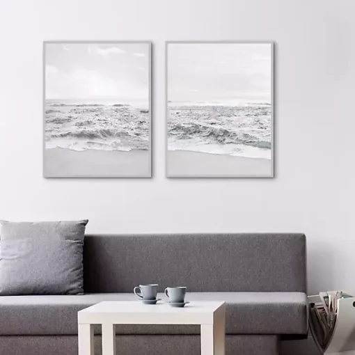 Kirklands Home Framed Art|Seafoam Gentle Tides 2-pc. Framed Wall Art Set