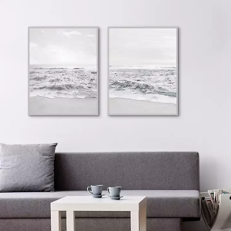 Kirklands Home Framed Art|Seafoam Gentle Tides 2-pc. Framed Wall Art Set
