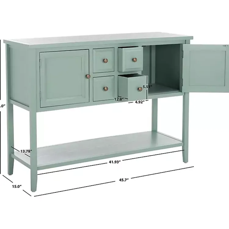 Kirklands Home Cabinets & Sideboards|Seafoam 4-Drawer Charlotte Sideboard Green
