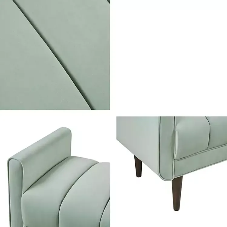 Kirklands Home Benches & Ottomans|Seafoam Velvet Bench Green