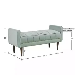Kirklands Home Benches & Ottomans|Seafoam Velvet Bench Green