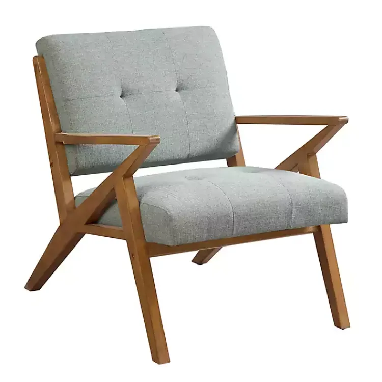 Kirklands Home Accent Chairs|Seafoam Mid-Century Pecan Finish Accent Chair