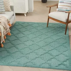 Kirklands Home Outdoor Rugs|Seaglass Trellis Outdoor Area Rug, 5x7