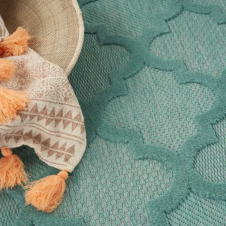 Kirklands Home Outdoor Rugs|Seaglass Trellis Outdoor Area Rug, 5x7