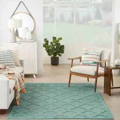 Kirklands Home Outdoor Rugs|Seaglass Trellis Outdoor Area Rug, 5x7