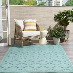 Kirklands Home Outdoor Rugs|Seaglass Trellis Outdoor Area Rug, 5x7