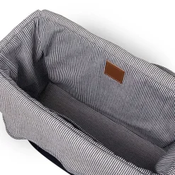 Kirklands Home Serving & Entertaining|Seagrass Navy Tie Top Picnic Basket