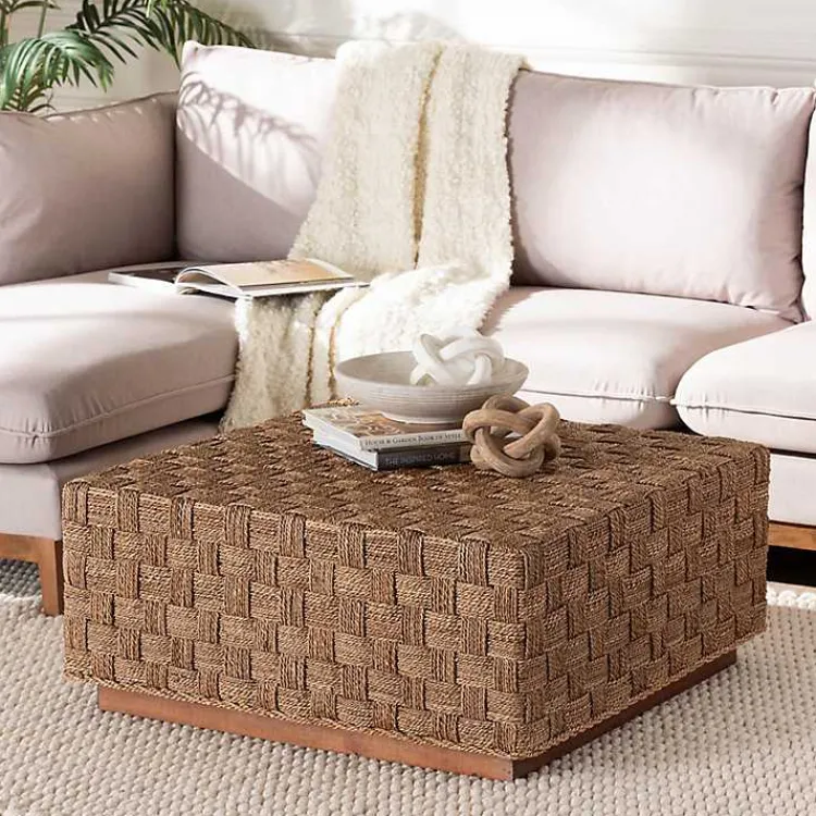 Kirklands Home Coffee Tables|Seagrass Wrapped Coffee Table Brown