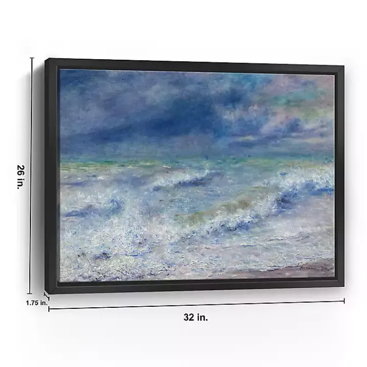 Kirklands Home Canvas Art|Seascape Framed Canvas Art Print, 26x32 Blue