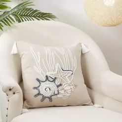 Clearance Seashore Treasures Embroidered Throw Pillow Pillows