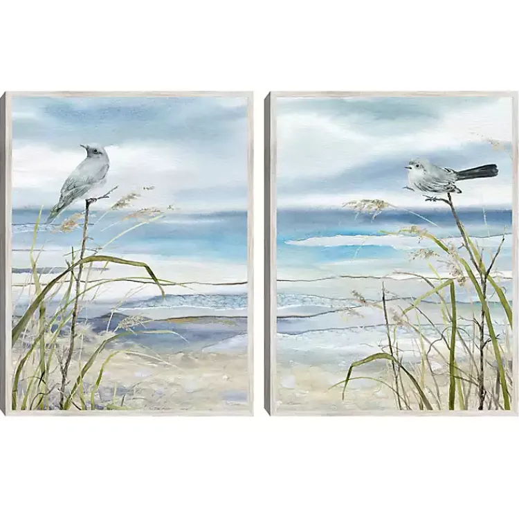 Kirklands Home Canvas Art|Seaside Rest Framed Canvas Art Prints, Set of 2 Blue