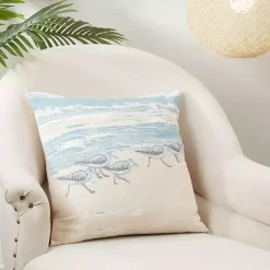 Sale Seaside Sand Pipers Throw Pillow Pillows