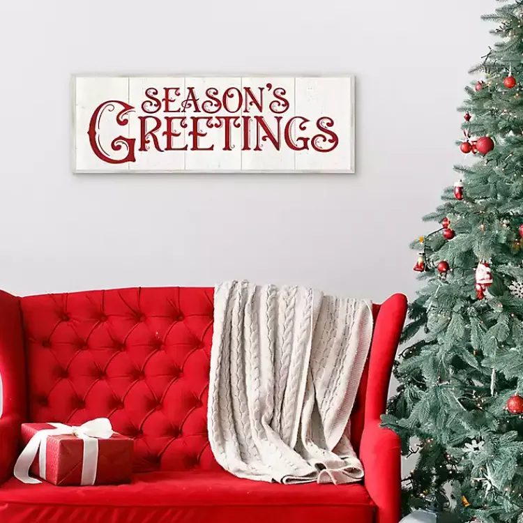 Best Season's Greetings Rustic Framed Canvas Art Print Christmas Art & Wall Decor