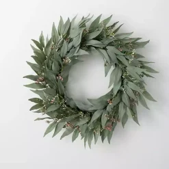 Outlet Seeded Blade Eucalyptus Wreath, 25 in. Wreaths