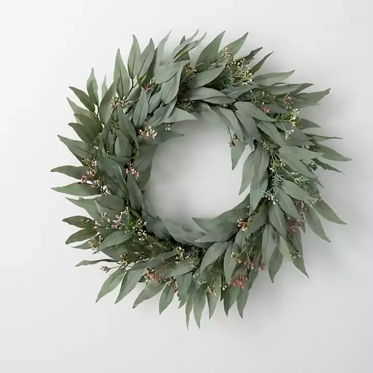Outlet Seeded Blade Eucalyptus Wreath, 25 in. Wreaths