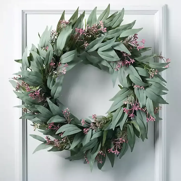 Outlet Seeded Blade Eucalyptus Wreath, 25 in. Wreaths
