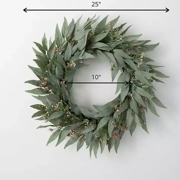 Outlet Seeded Blade Eucalyptus Wreath, 25 in. Wreaths